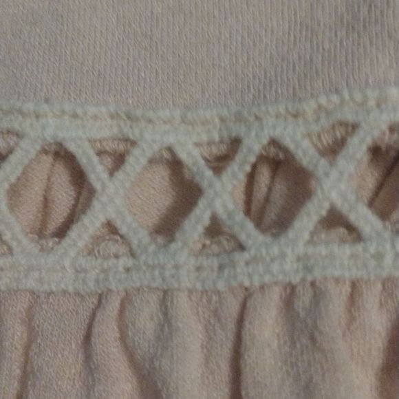 Light Pink Babydoll Style Mock Neck Buttons Crochet Detailing Size XS Basil Lola - Picture 7 of 9